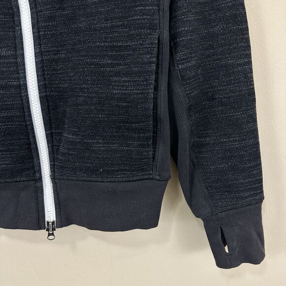 Lululemon Men’s‎ Black/Gray Marled Full Zip Heavy Scuba Core Hoodie Sz S - Picture 6 of 10